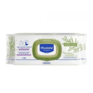 LINGETTES NETTOYANTES A L’HUILE D’OLIVE 50 UNITÉS-MUSTELA MAROC