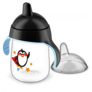 TASSE PINGOUIN AVEC ANSES NOIRES ANTI-DERAPANTE 340ML 18 MOIS+ – AVENT MAROC